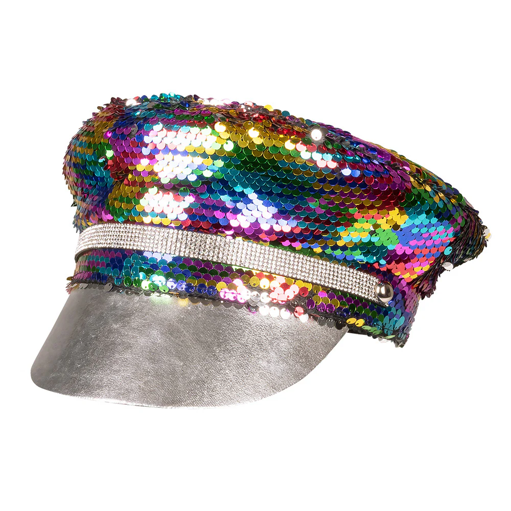Regenboog pet met glitters