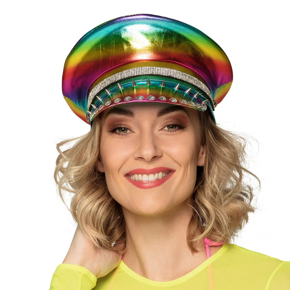 Regenboog pet glimmend strass - Image 2
