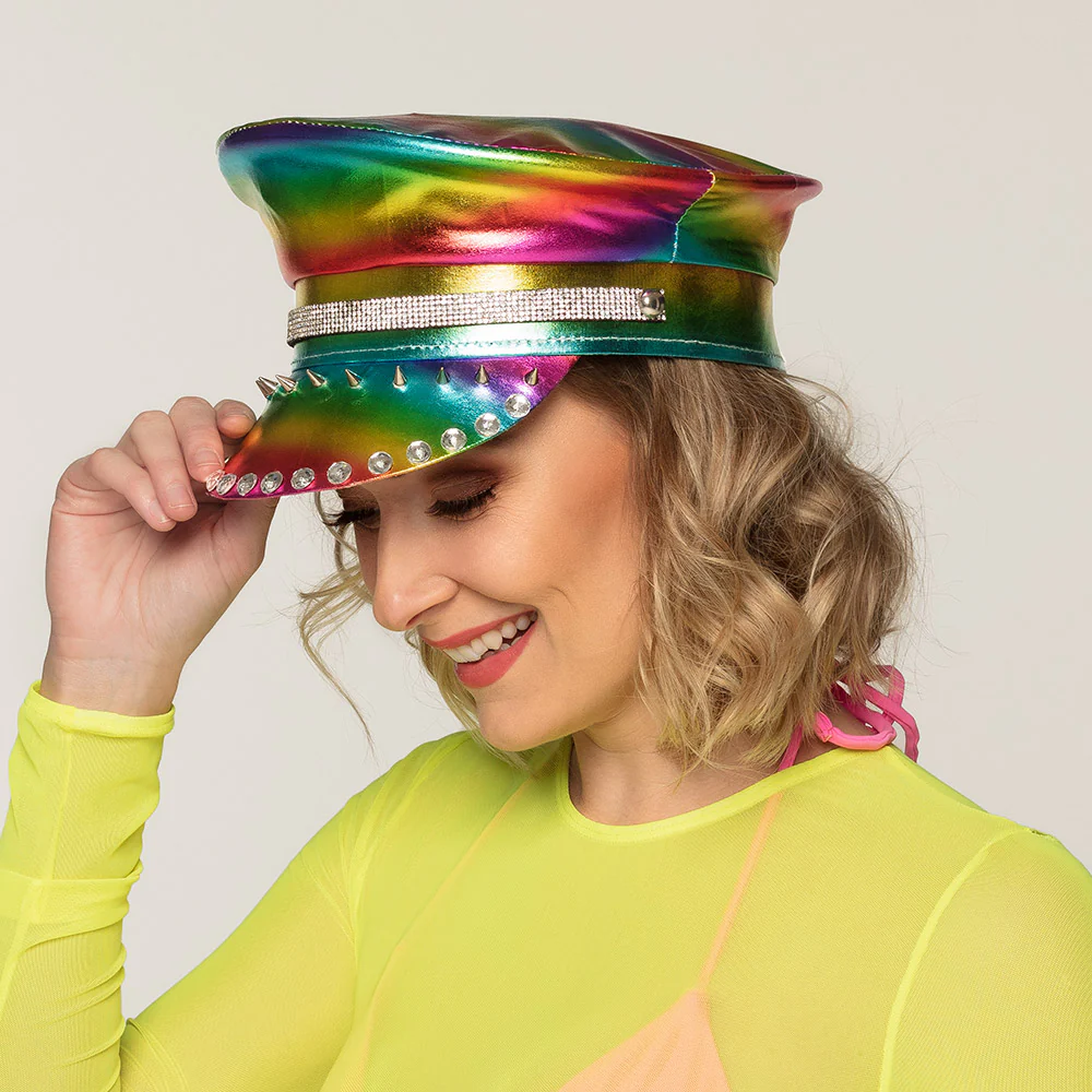 Regenboog pet glimmend strass - Image 3