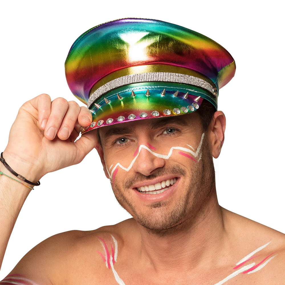 Regenboog pet glimmend strass - Image 4