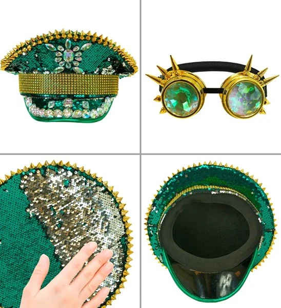 Pet steampunk met kaleidoscoop bril hoed Gers - Image 4