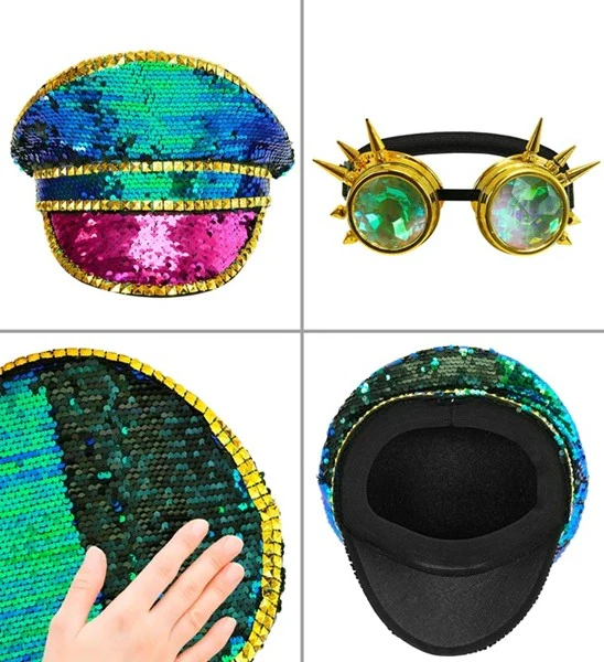 Pet steampunk met kaleidoscoop bril hoed Goos - Image 3