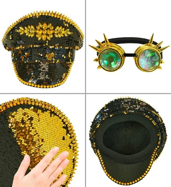 Pet steampunk met kaleidoscoop bril hoed Guus - Image 4