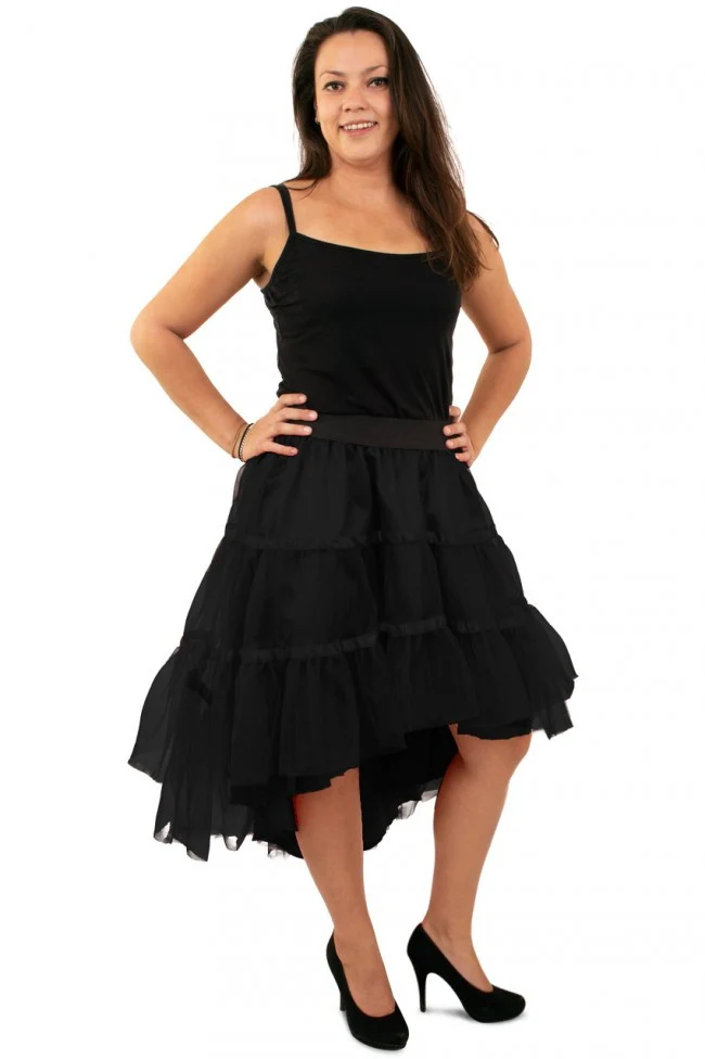 Petticoat schuin aflopend zwart