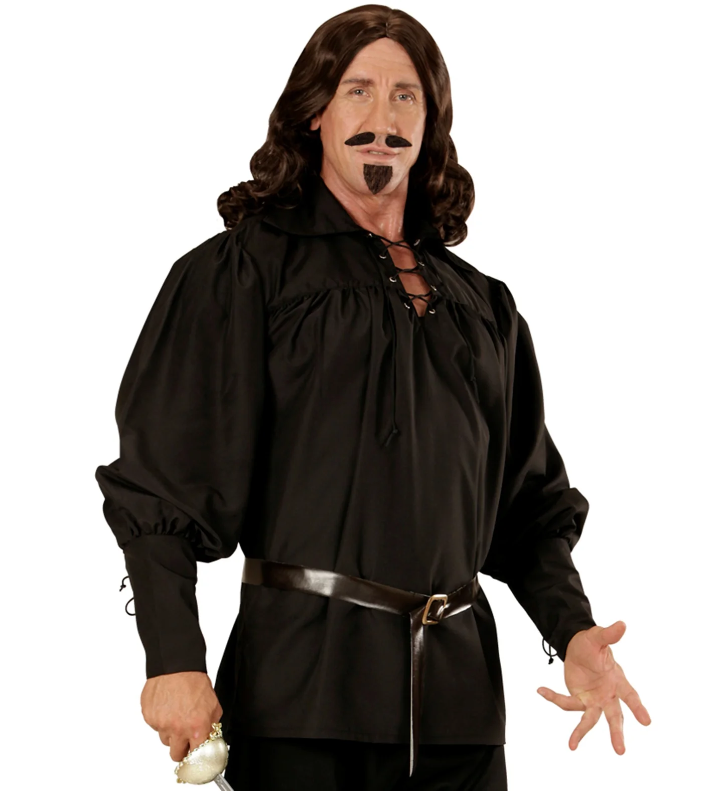 Piraten blouse in zwart - Image 3