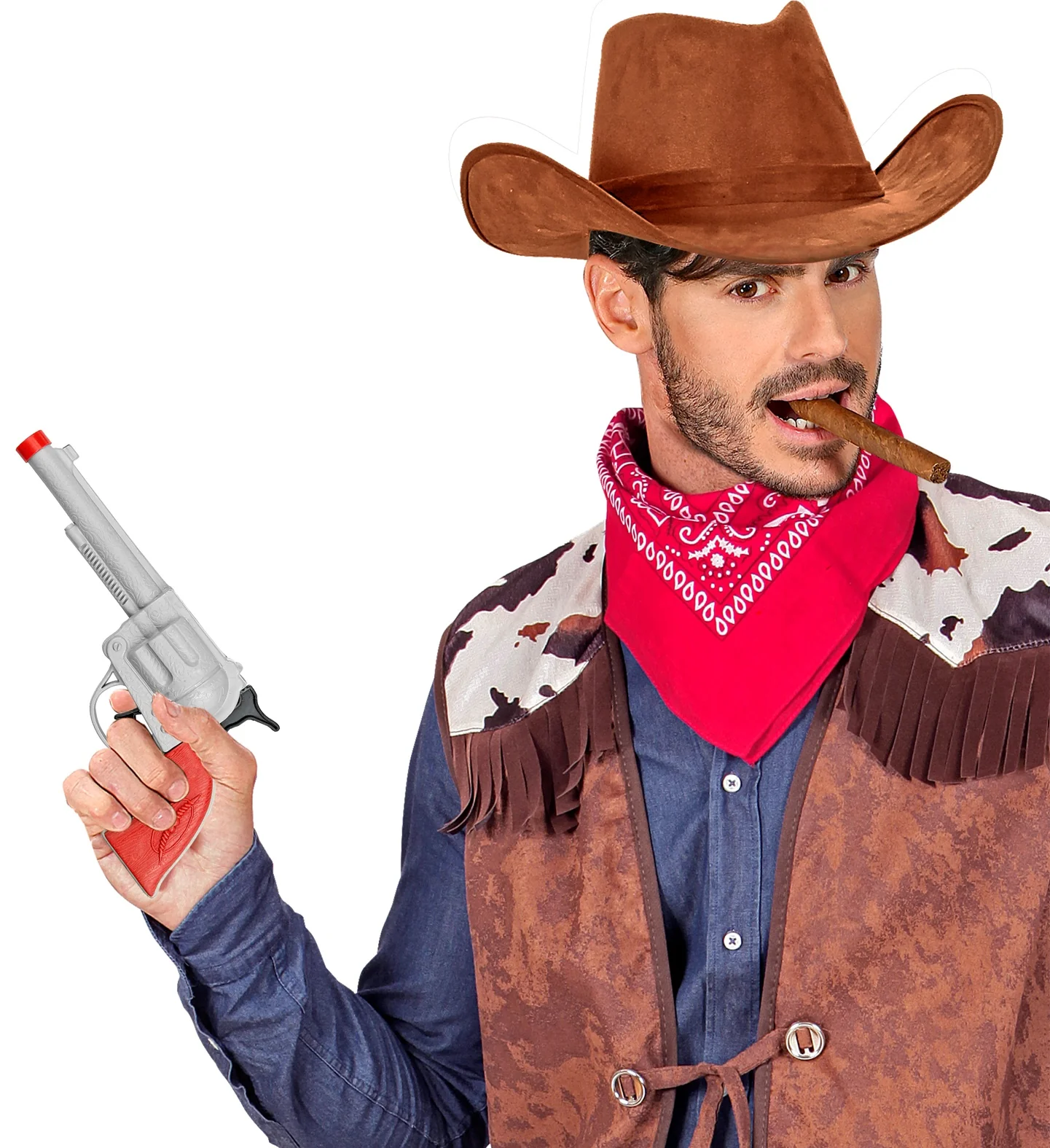 Cowboy pistool zilver plastic - Image 3