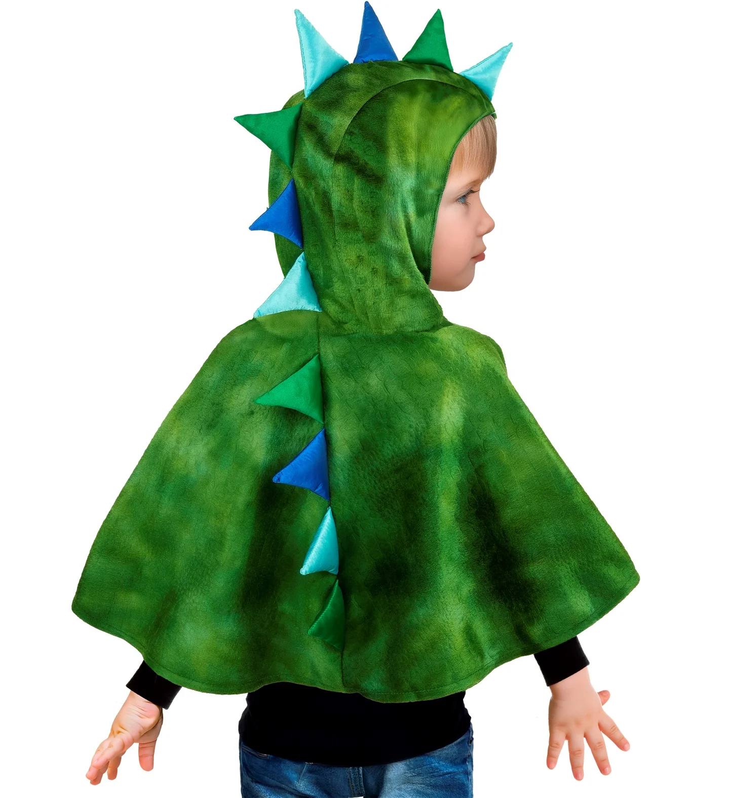 Pluche poncho met muts dino - Image 3