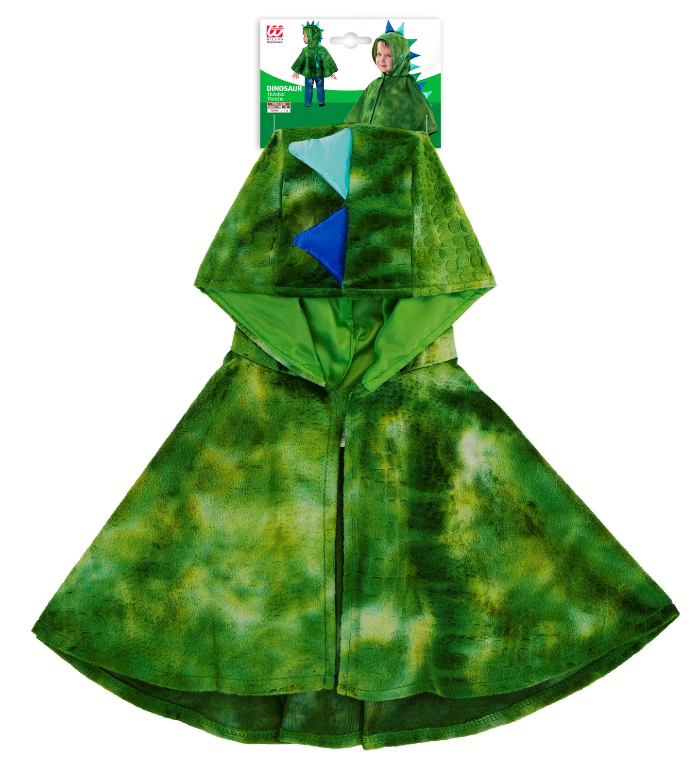 Pluche poncho met muts dino - Image 5