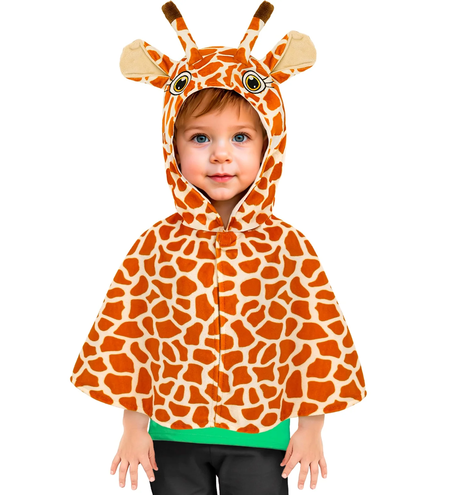 Pluche poncho met muts giraf - Image 3