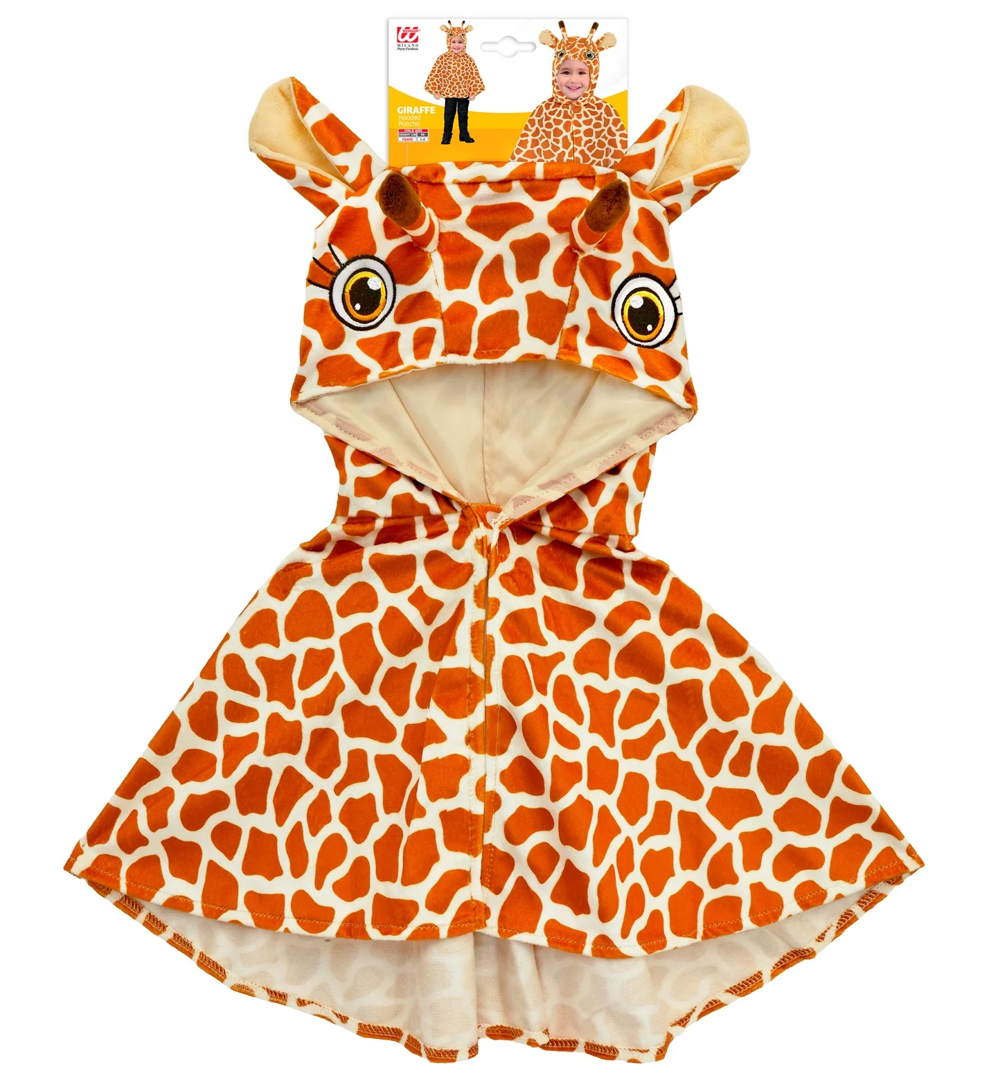Pluche poncho met muts giraf - Image 6