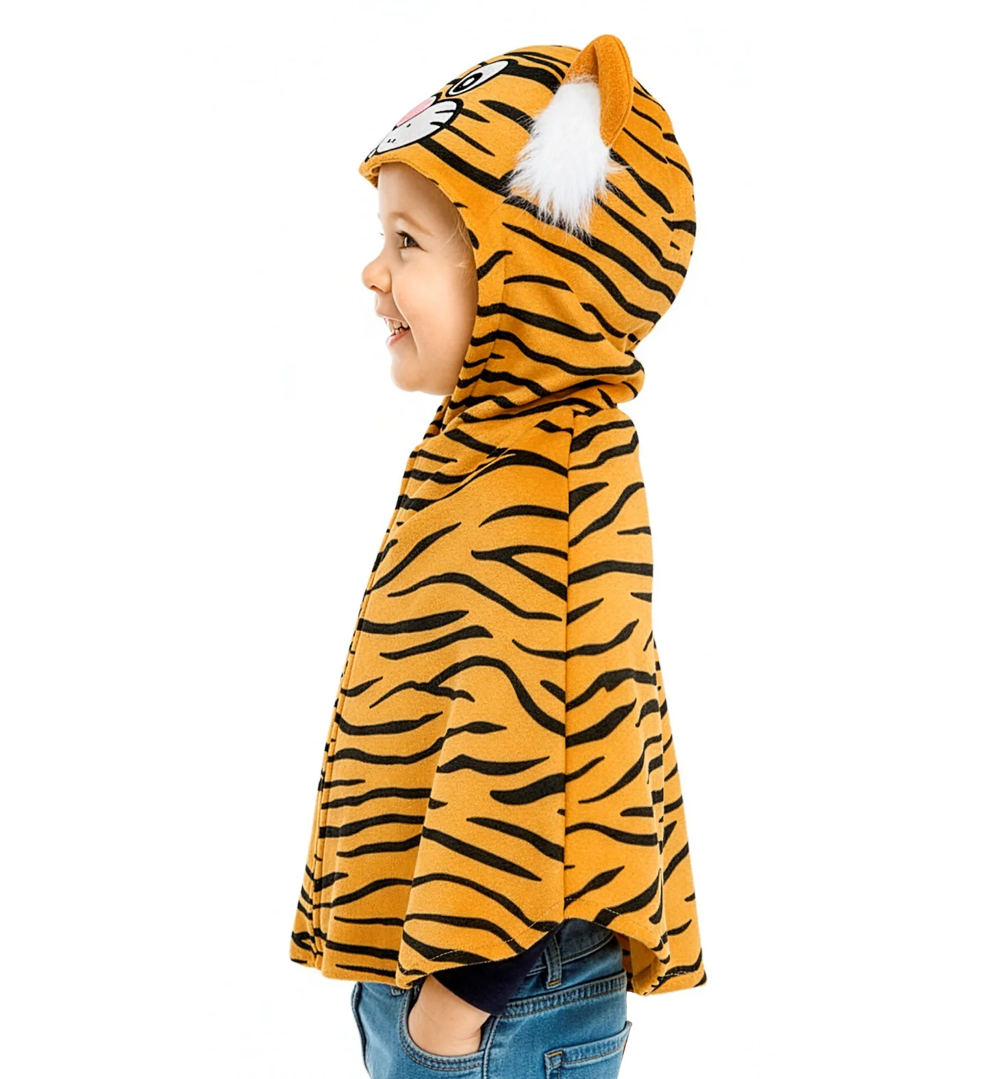 Pluche poncho met muts tijger - Image 2