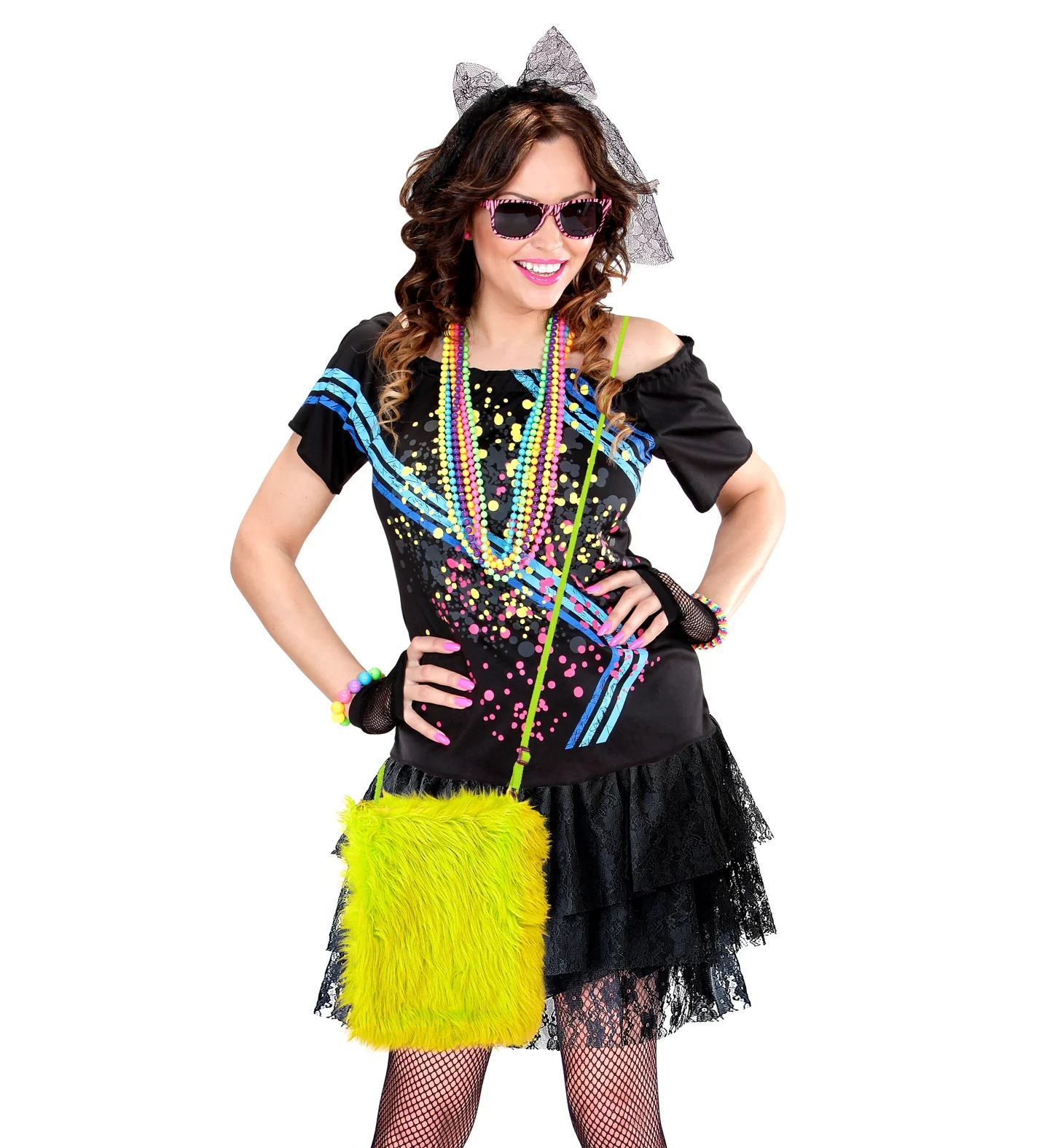 Plushe Handtas Neon Geel - Image 3
