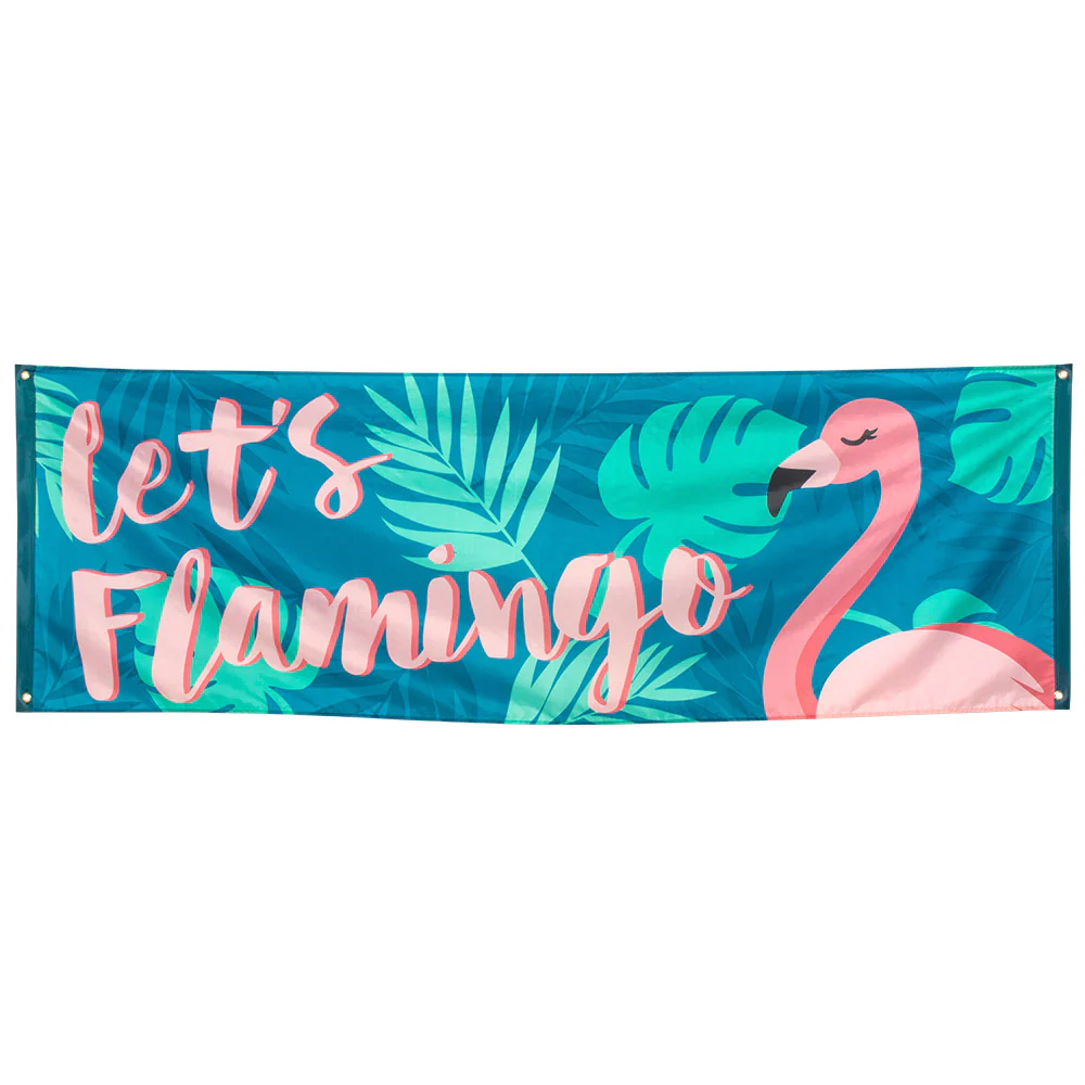 Polyester banner 'Let's flamingo'