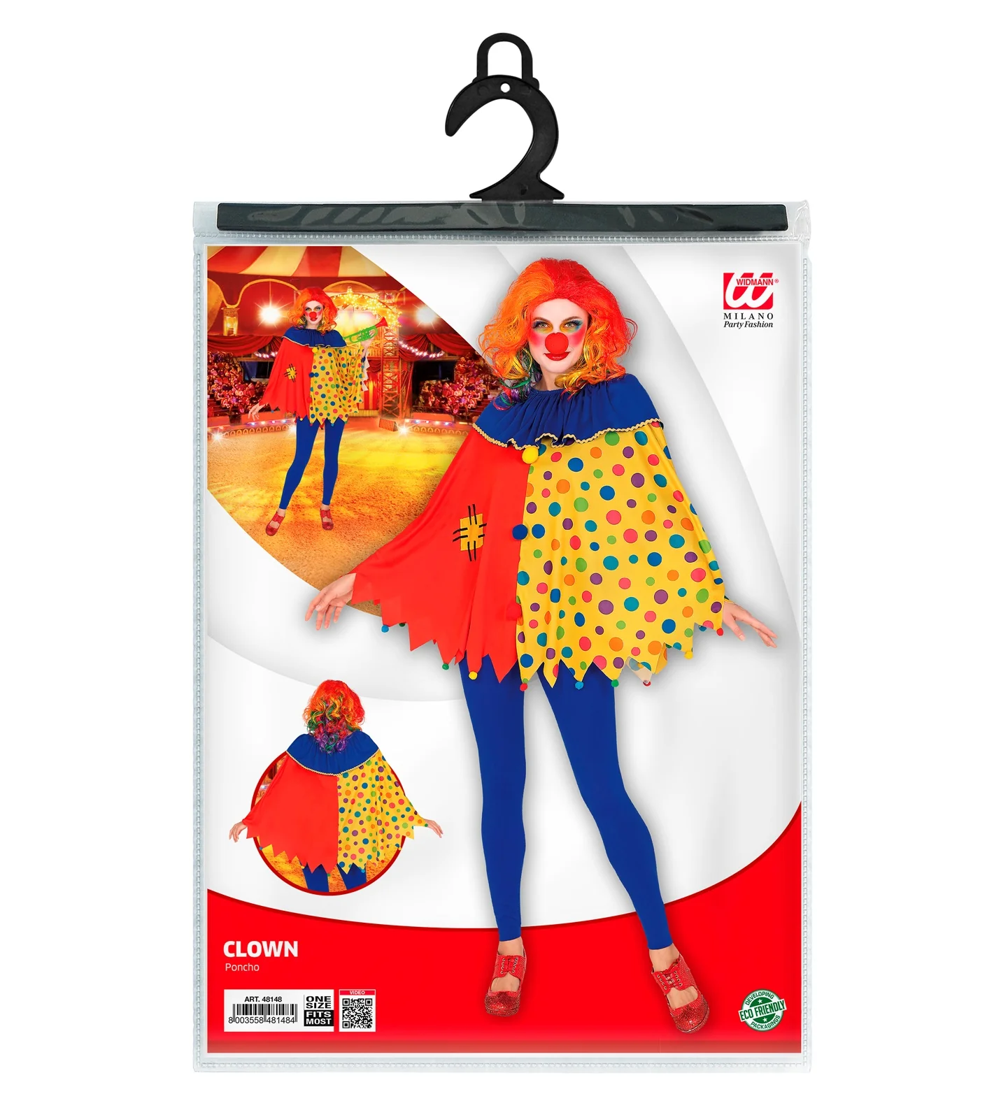 Clown poncho volwassenen - Image 5