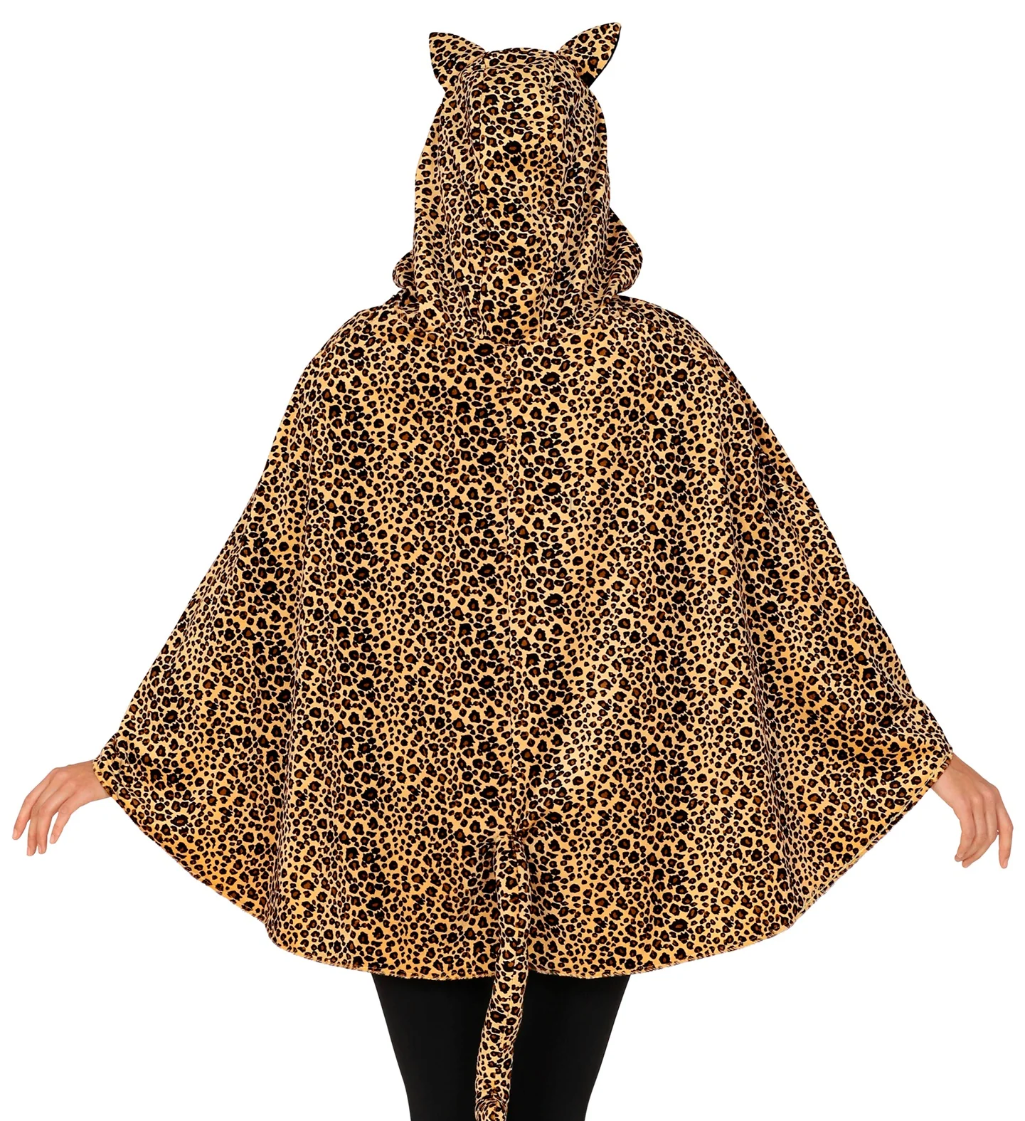 Luipaard poncho met muts volwassenen - Image 3