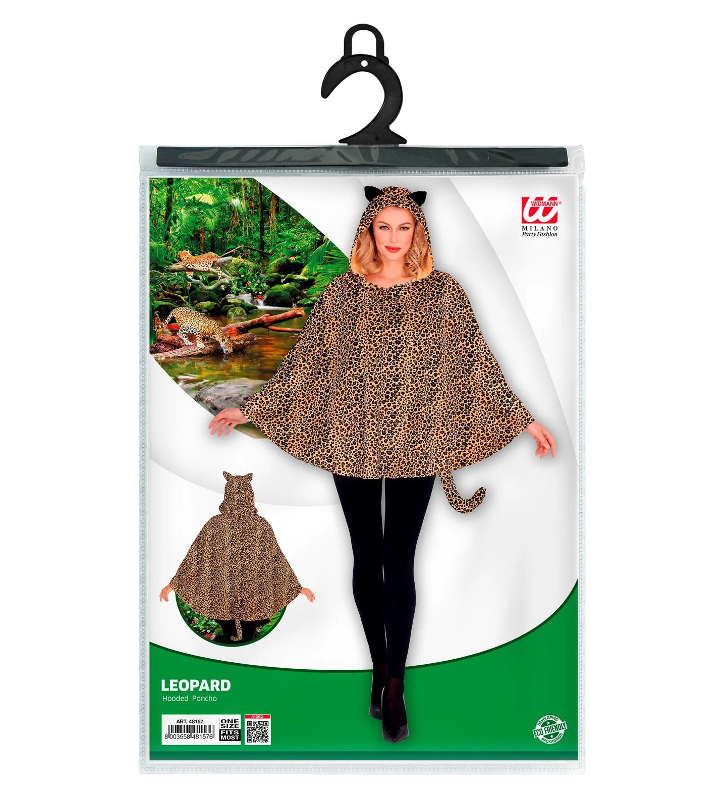 Luipaard poncho met muts volwassenen - Image 5