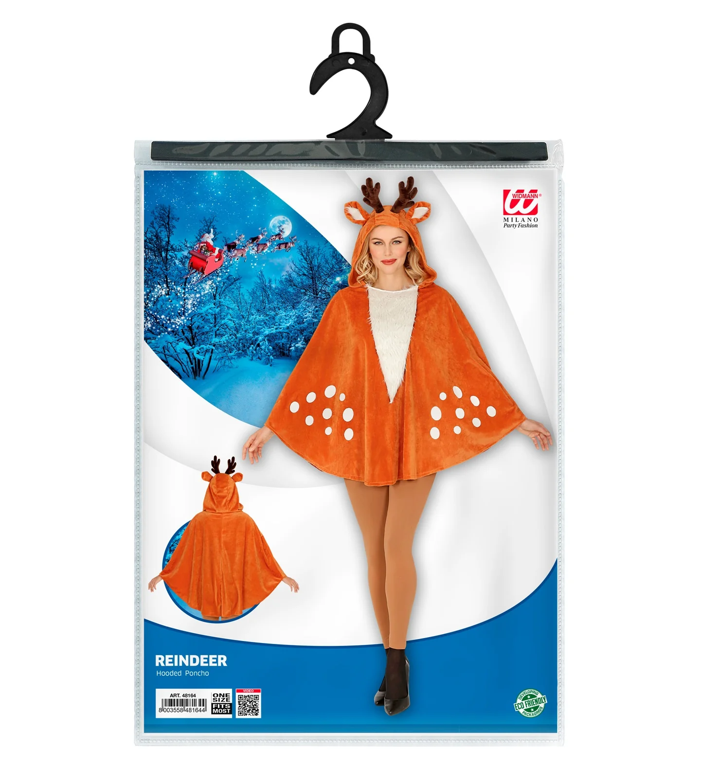 Rendier poncho met muts volwassenen - Image 5