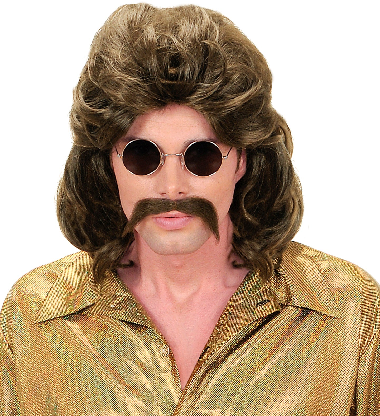 pruik 70s man bruin