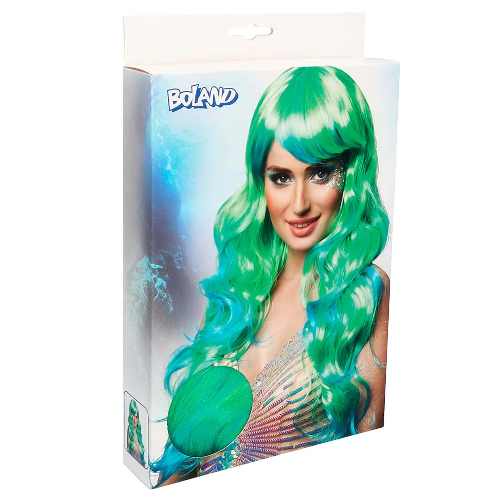 Zeemeermin pruik aqua groen blauw - Image 2