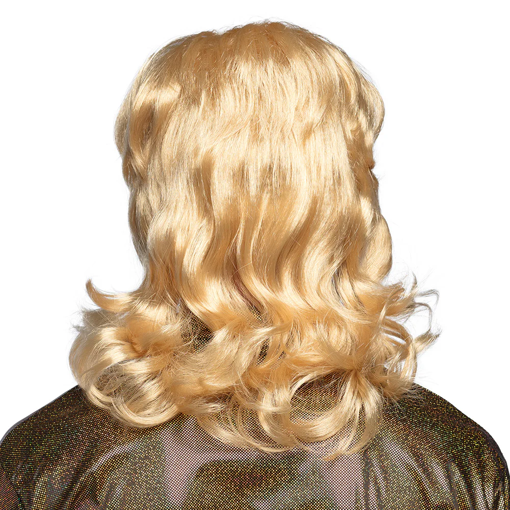 Pruik Barry met snor blond - Image 4