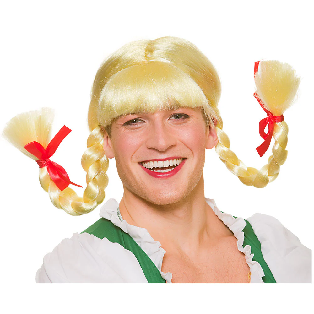 Pruik biermeisje met vlechten vormbaar - Image 2