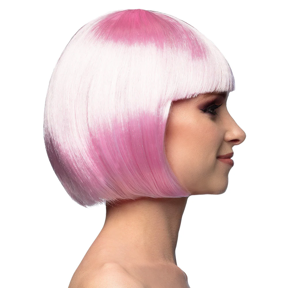 Boblijn pruik Cabaret licht roze - Image 2