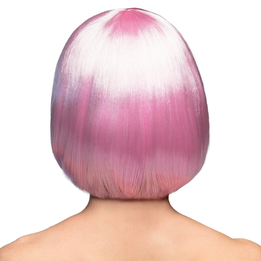 Boblijn pruik Cabaret licht roze - Image 3