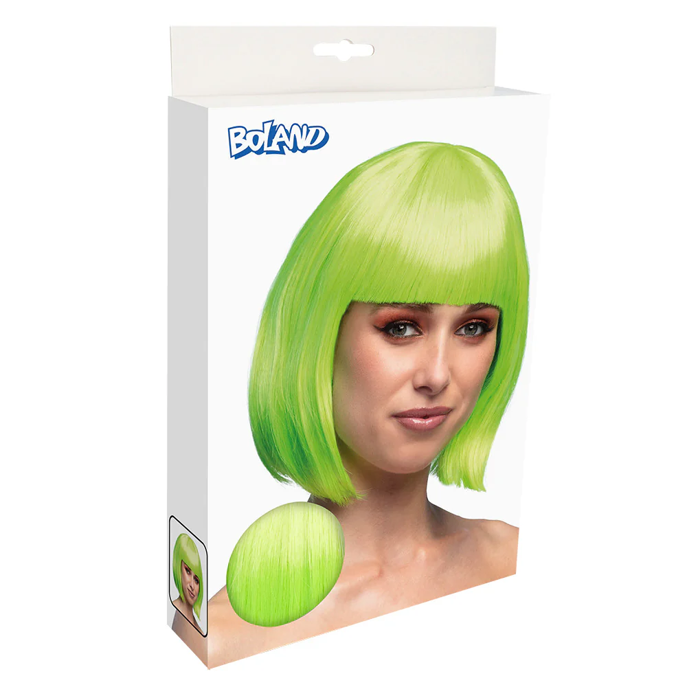 Boblijn pruik Cabaret limoen  lime groen - Image 4