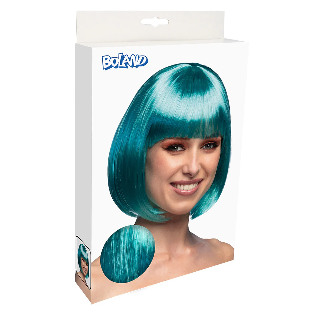 Boblijn pruik Cabaret turquoise blauw groen - Image 4