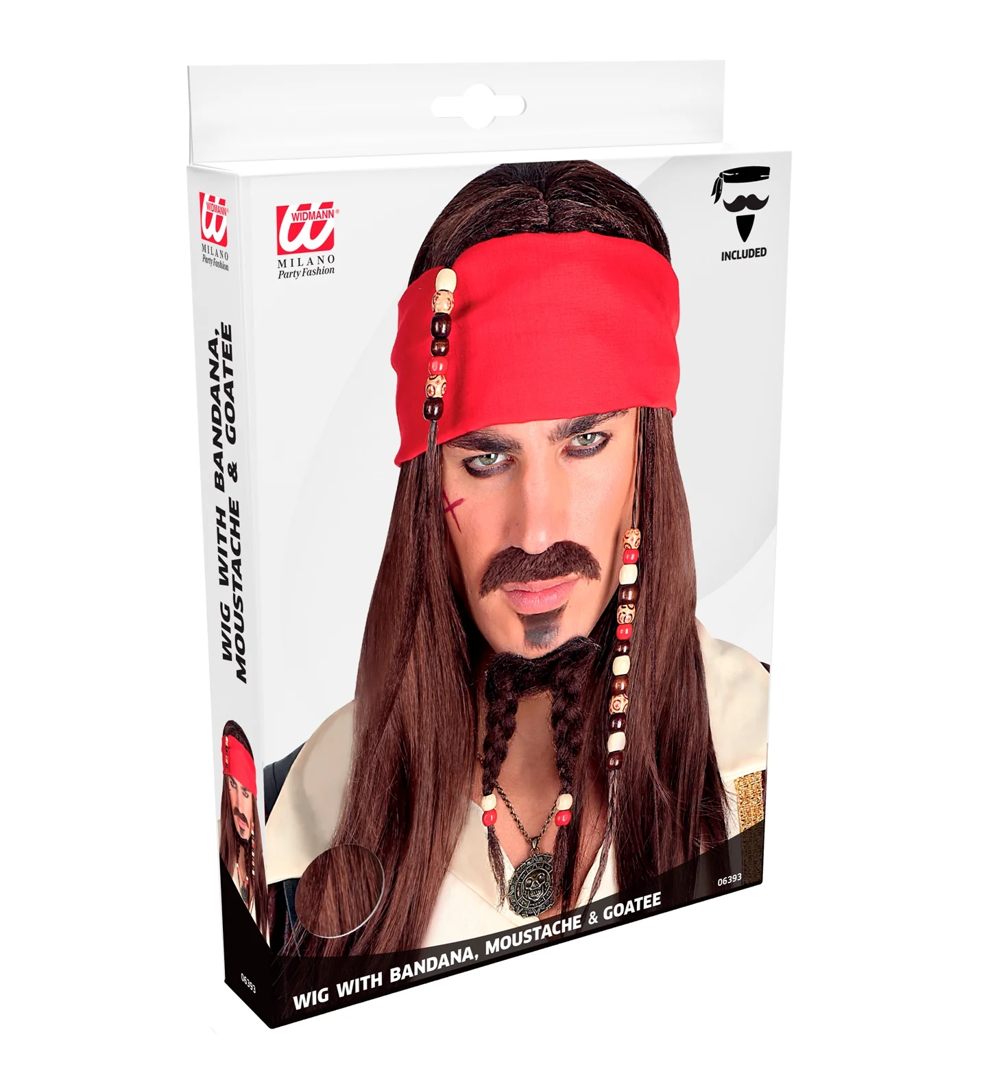 Pruik Caribische piraat met toebehoren - Image 5