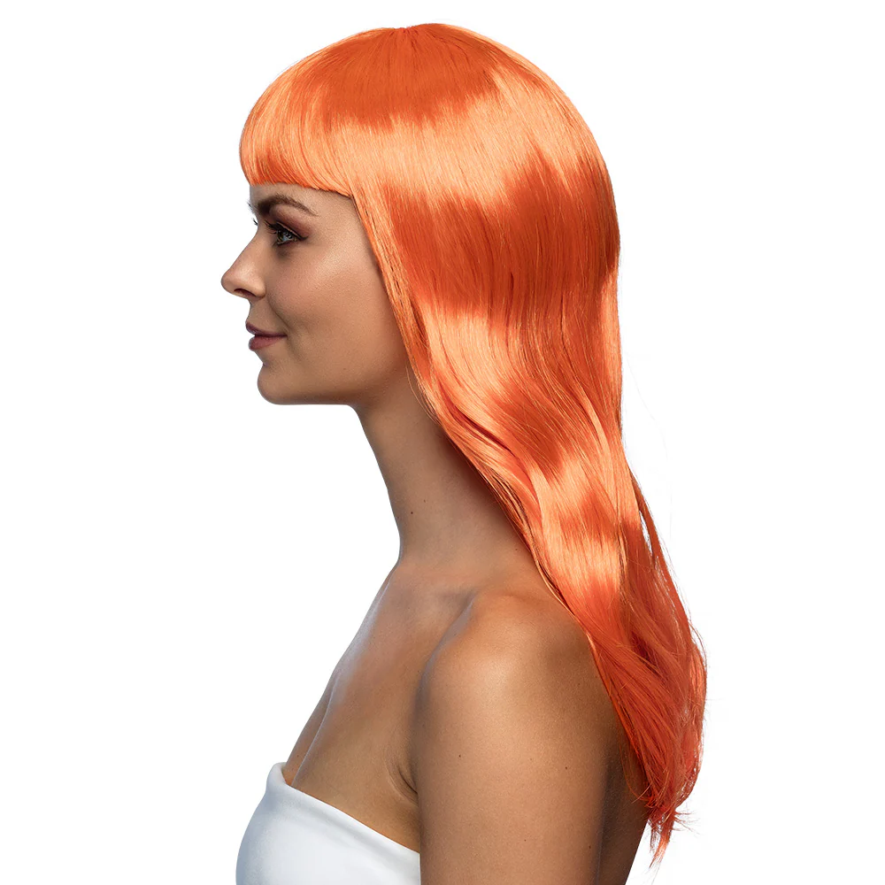 Oranje pruik lang golvend haar Chique - Image 2