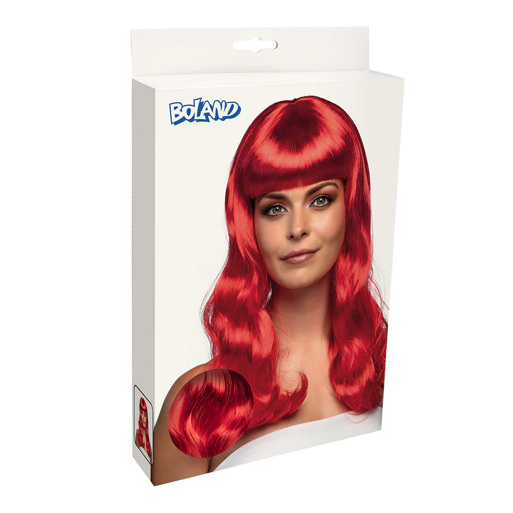 Rode pruik lang golvend haar Chique - Image 4