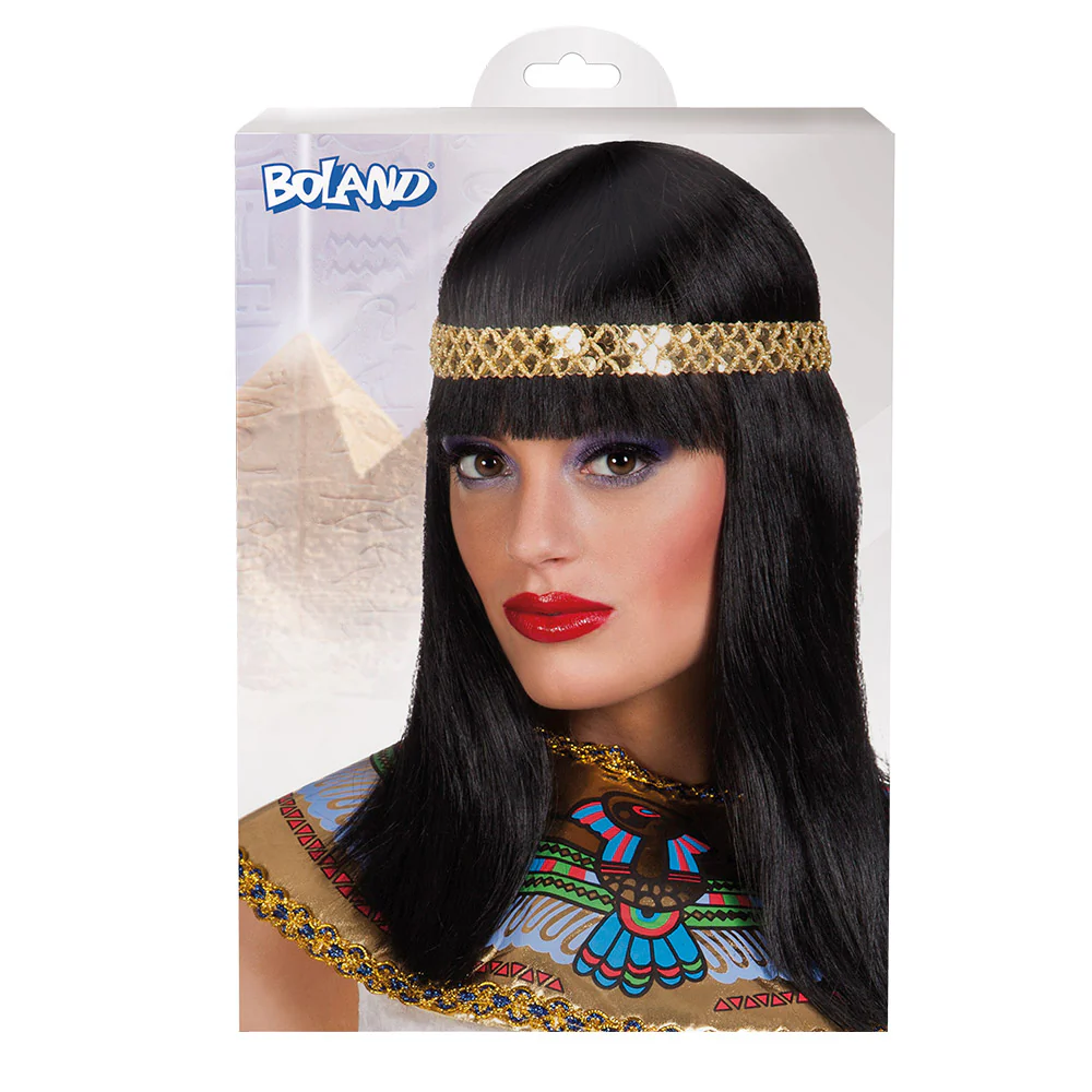 Cleopatra pruik met gouden haarband - Image 4