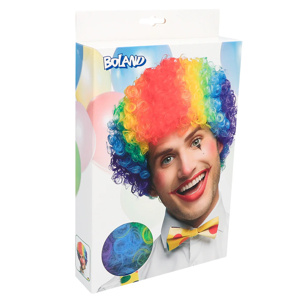 Clownspruik Curly veelkleurig - Image 5