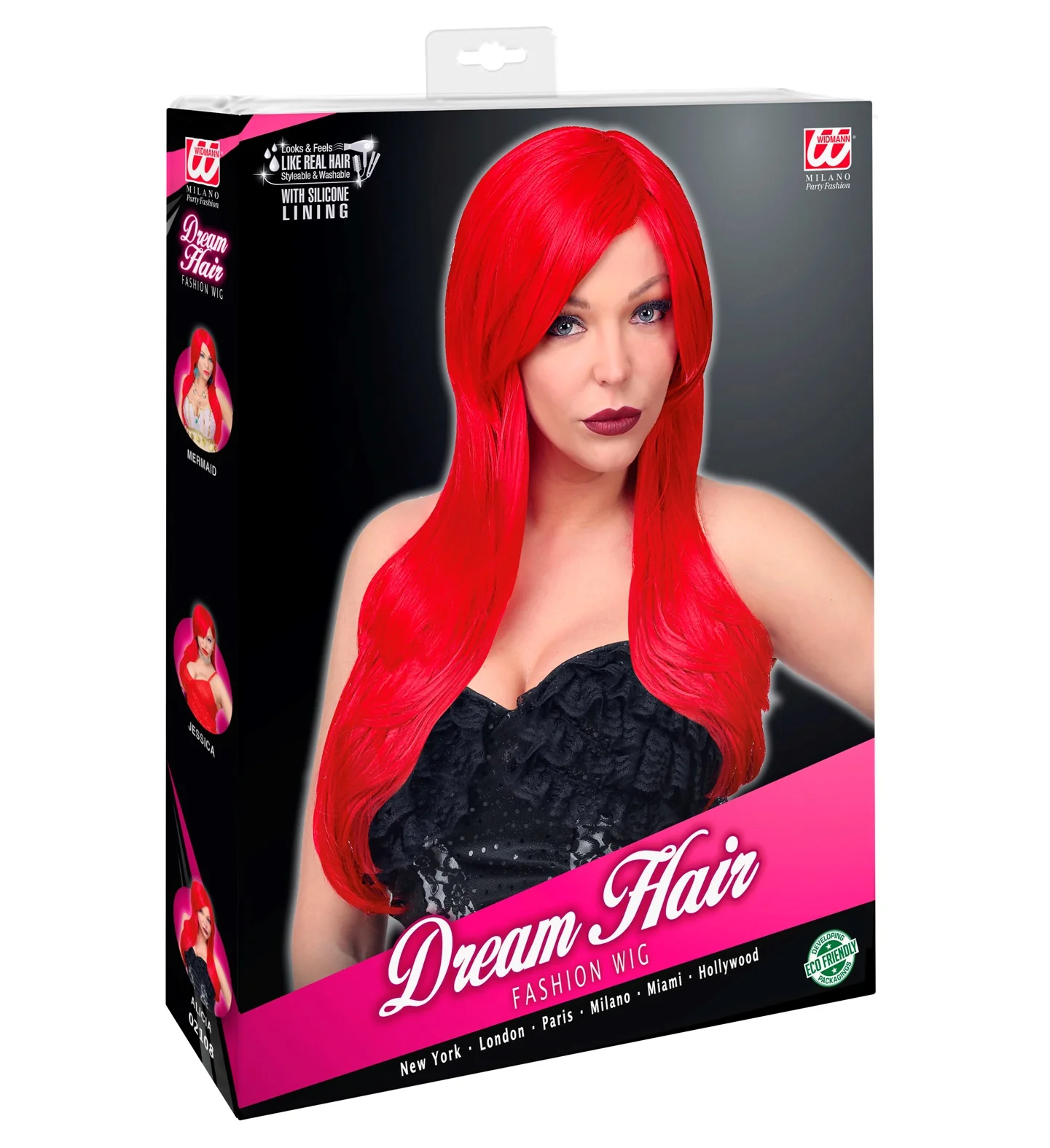 Pruik lang rood haar Cosplay Alicia - Image 5