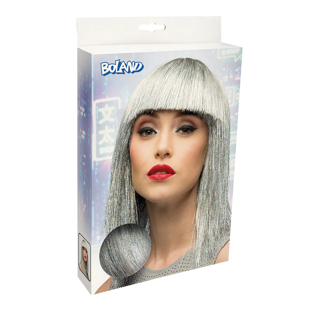 Pruik Crazy zilver - Image 4