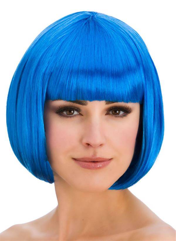 Pruik Diva boblijn blauw