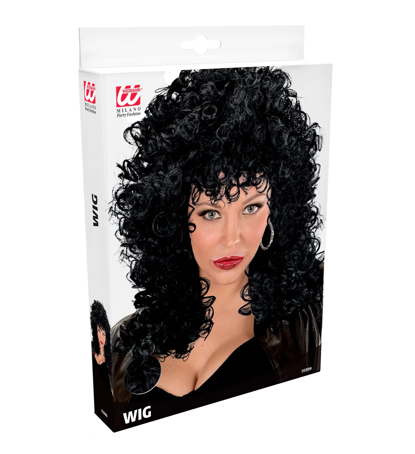 Pruik bond girl zwarte krullen - Image 2