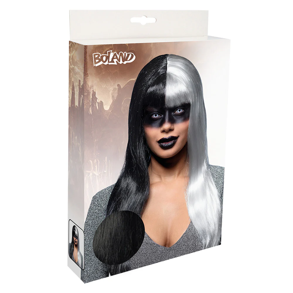 Pruik Evil temptress zwart wit - Image 6