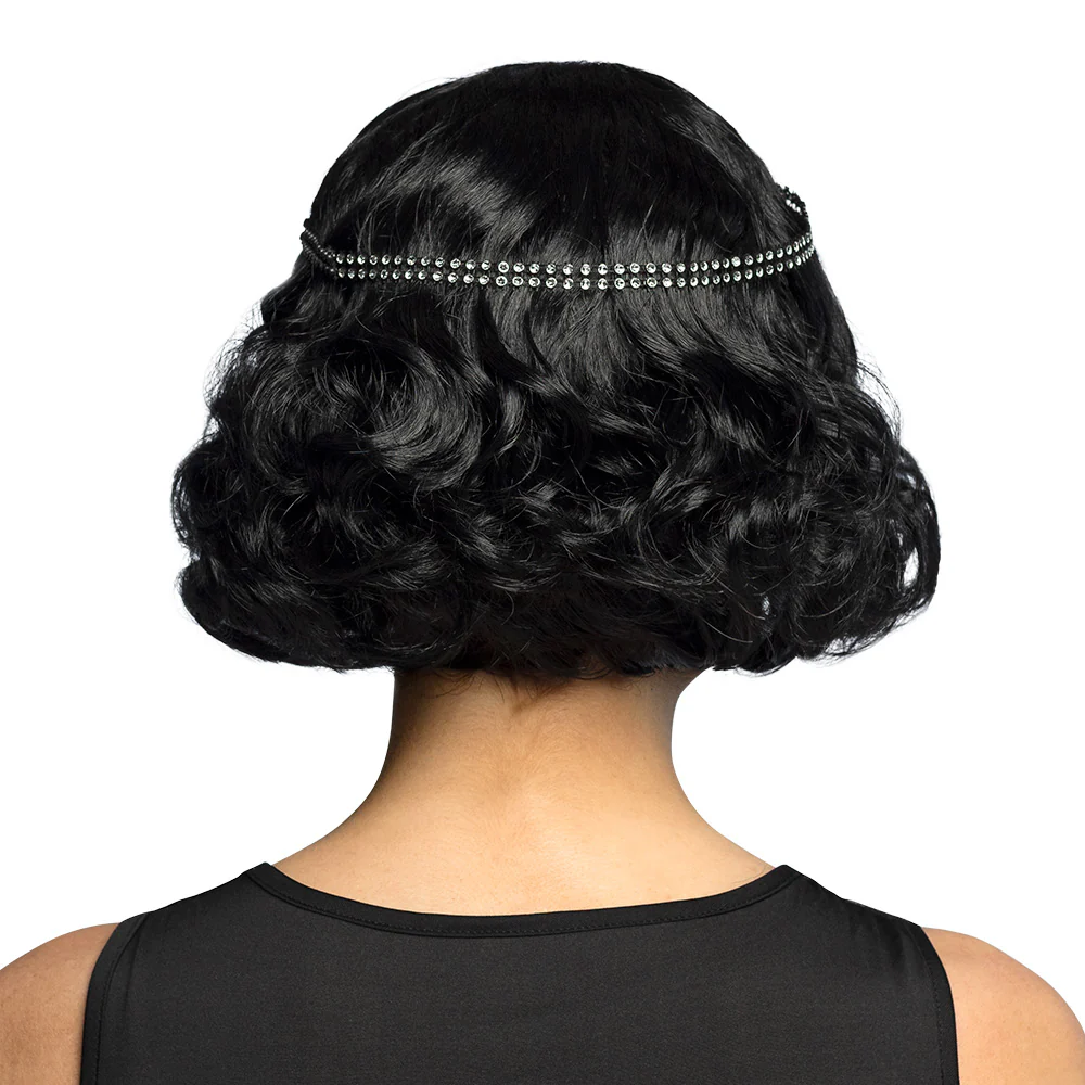 Charleston pruik Flapper zwart - Image 3