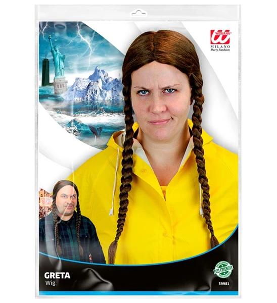Pruik Greta met vlechten - Image 5
