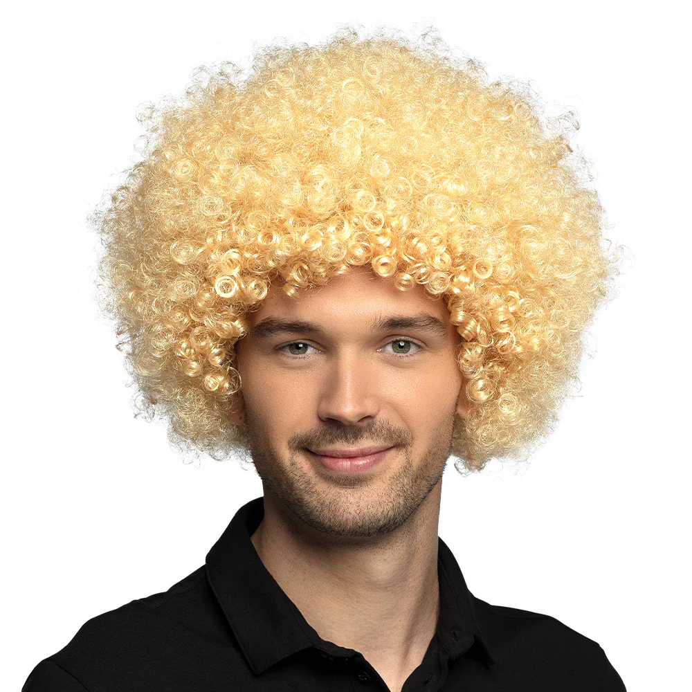 Clown pruik afro krullen Groove blond - Image 2