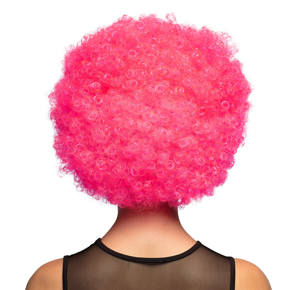 Clown pruik afro krullen Groove roze - Image 4