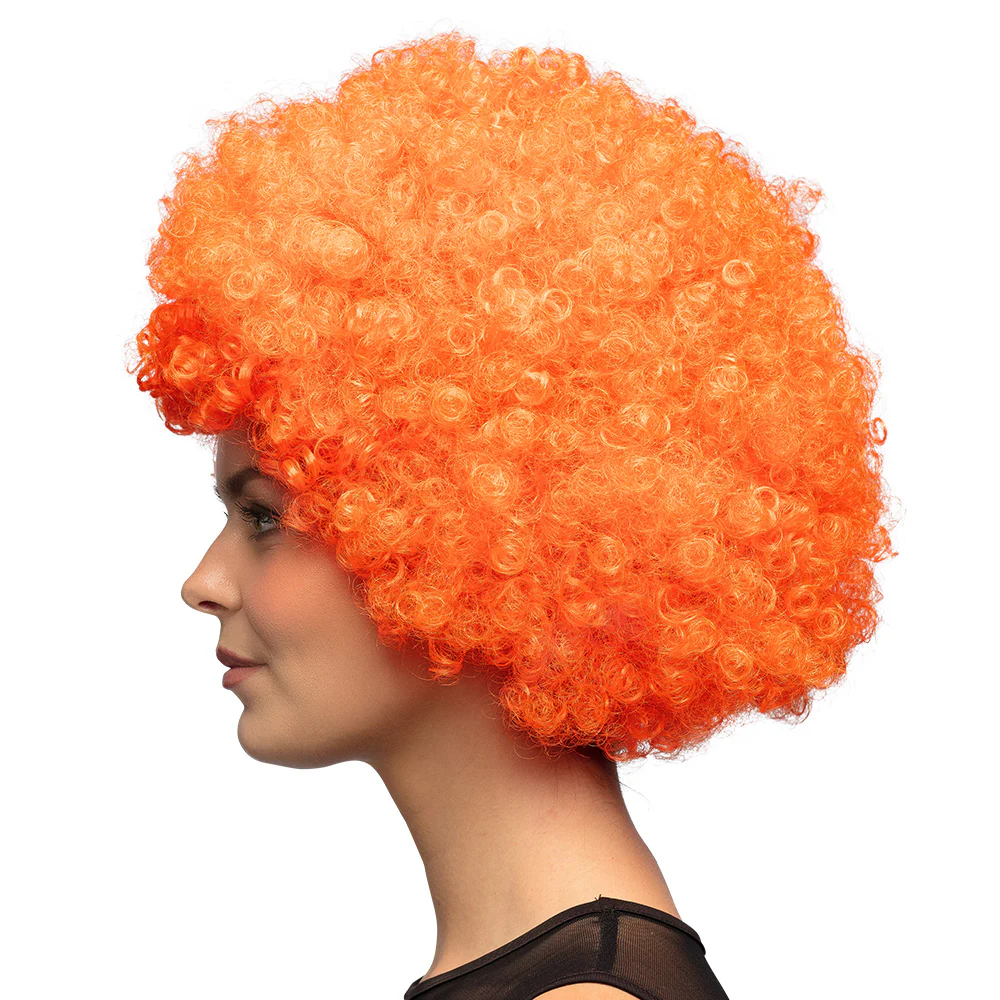 Clown pruik afro krullen Groove oranje - Image 3