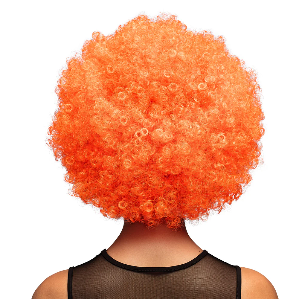 Clown pruik afro krullen Groove oranje - Image 4