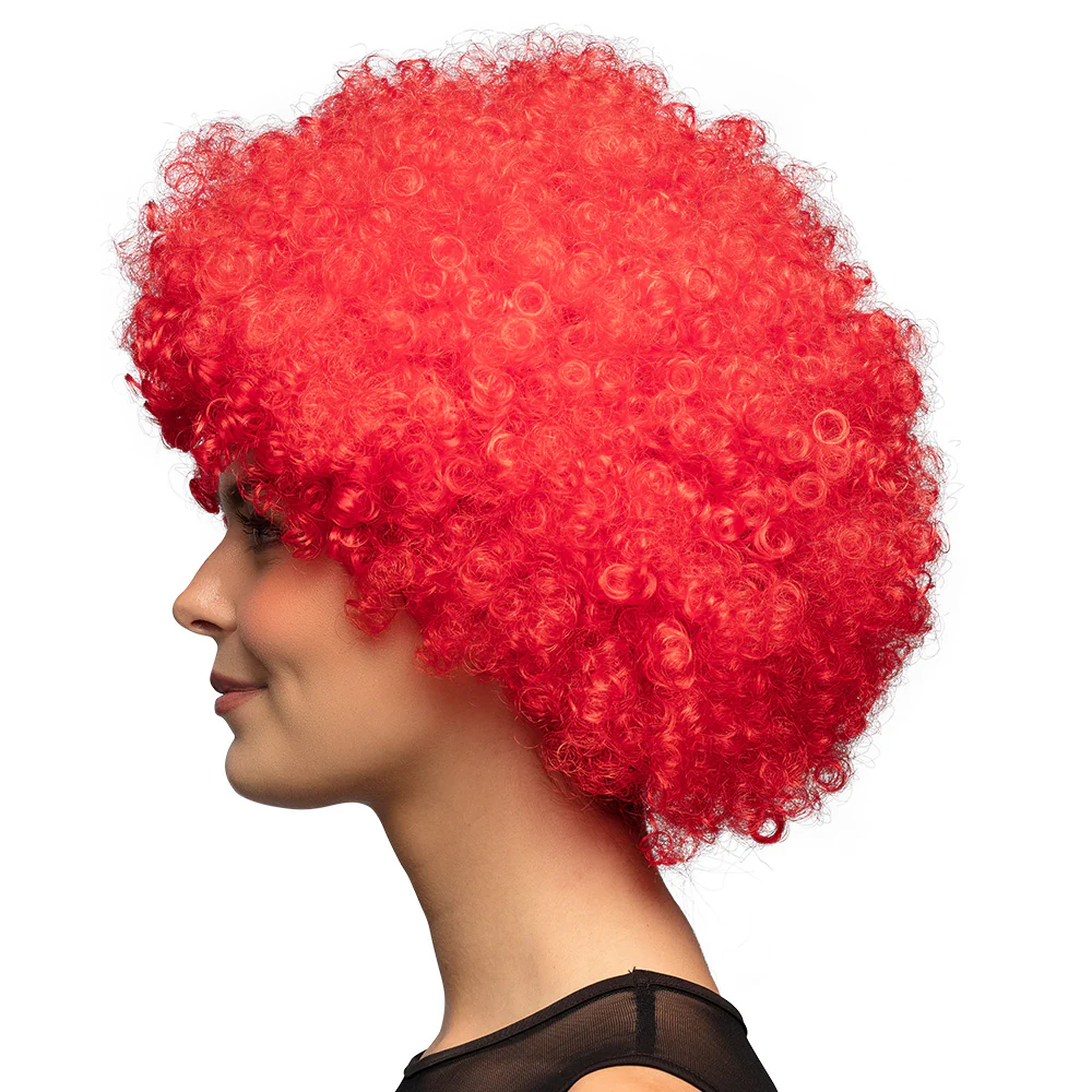 Clown pruik afro krullen Groove rood - Image 3