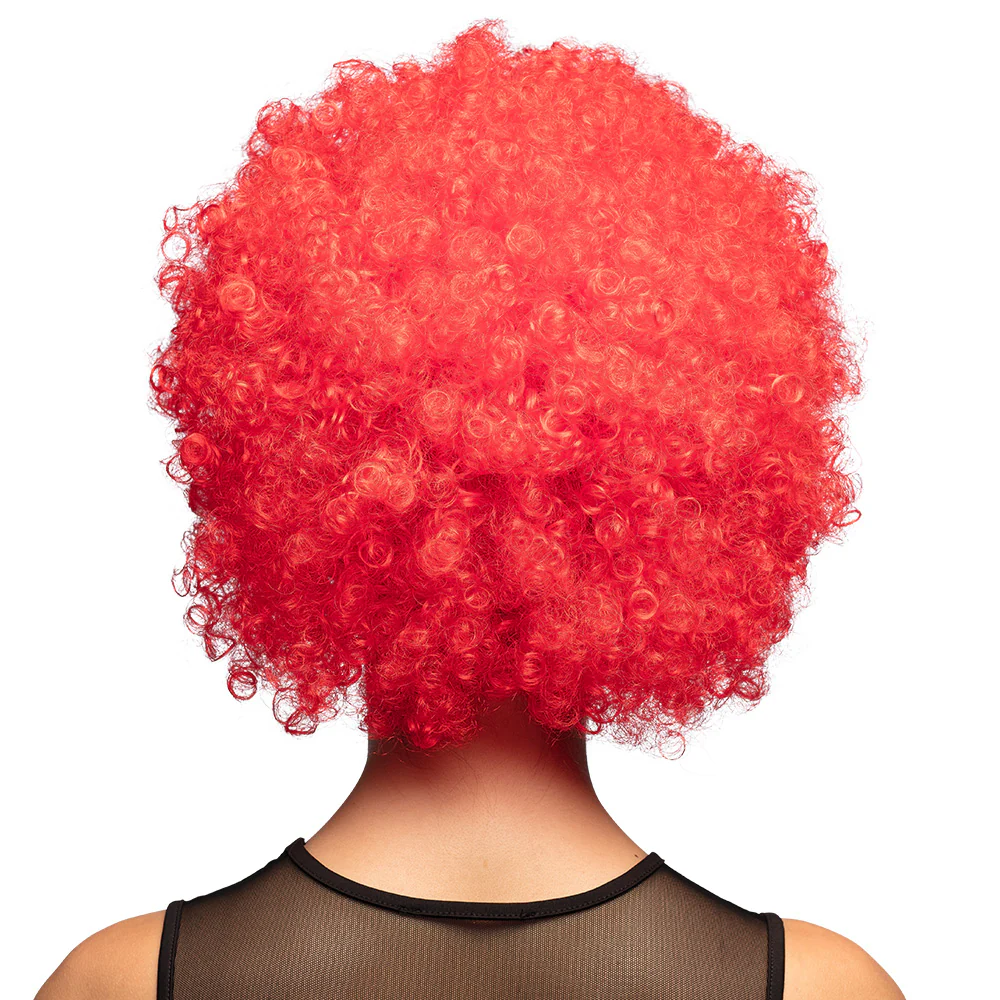 Clown pruik afro krullen Groove rood - Image 4
