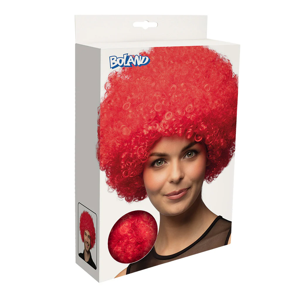 Clown pruik afro krullen Groove rood - Image 5