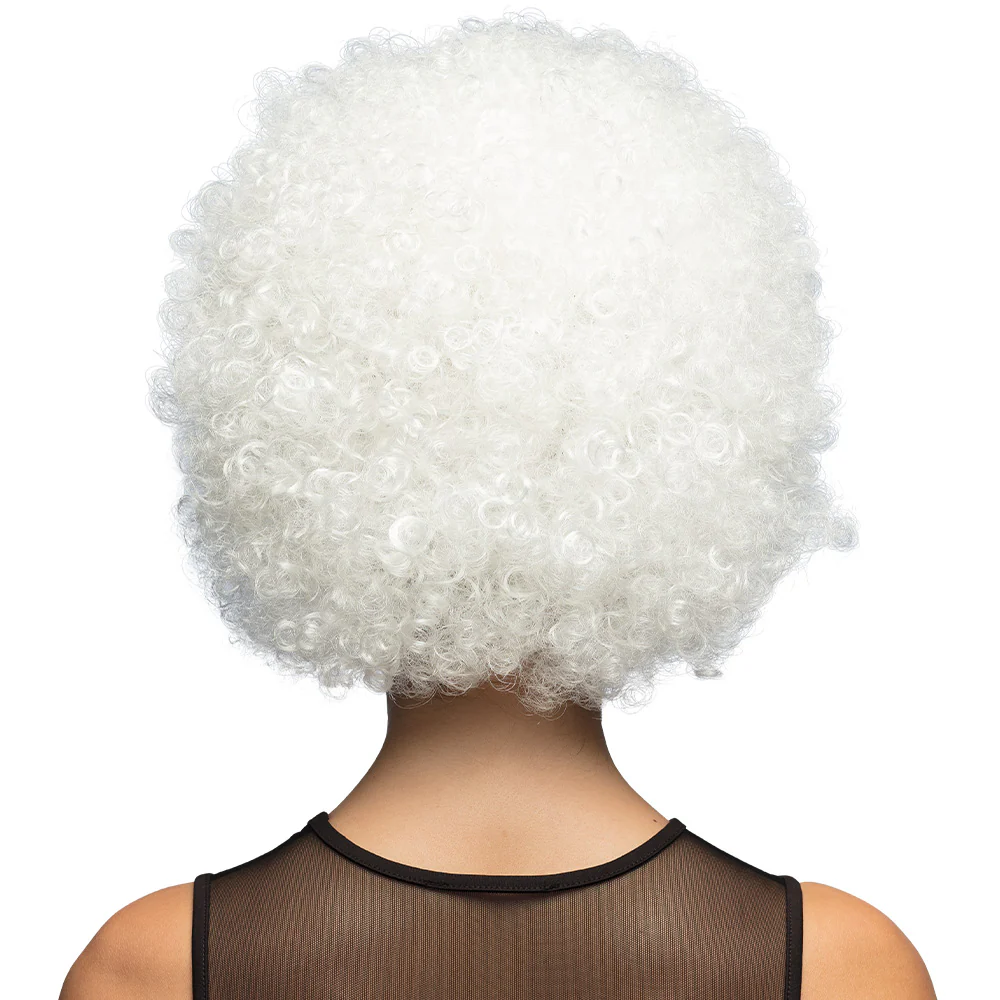 Clown pruik afro krullen Groove wit - Image 4
