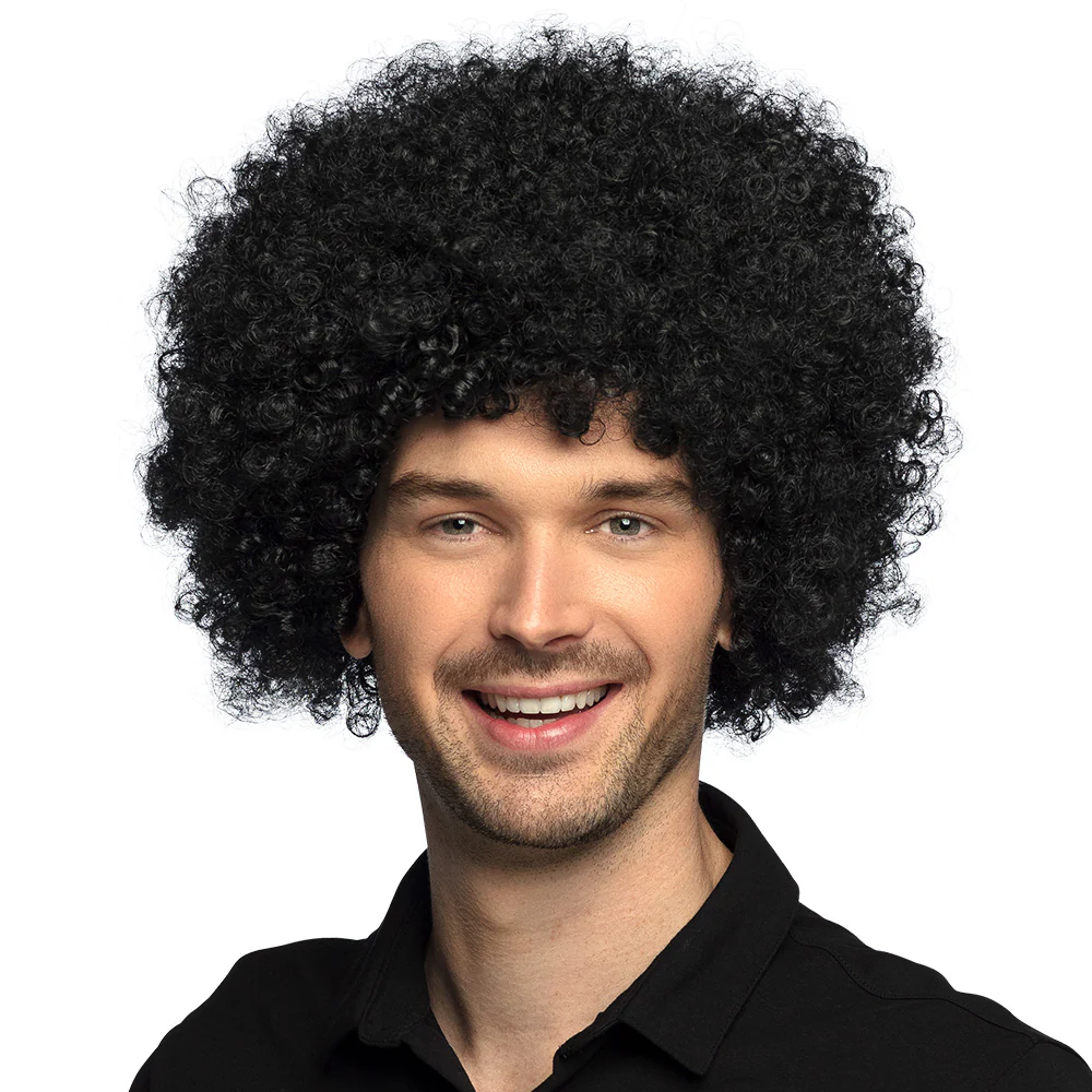 Clown pruik afro krullen Groove zwart